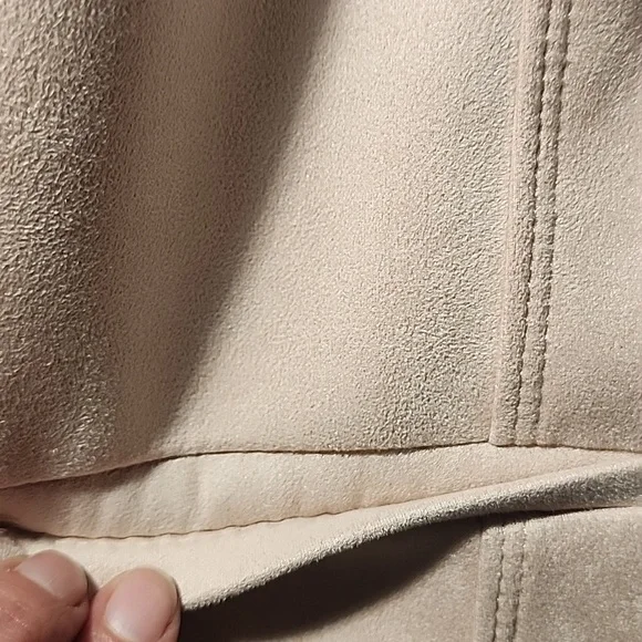 White House Black Market light pink faux suede double breast jacket - Picture 5 of 10